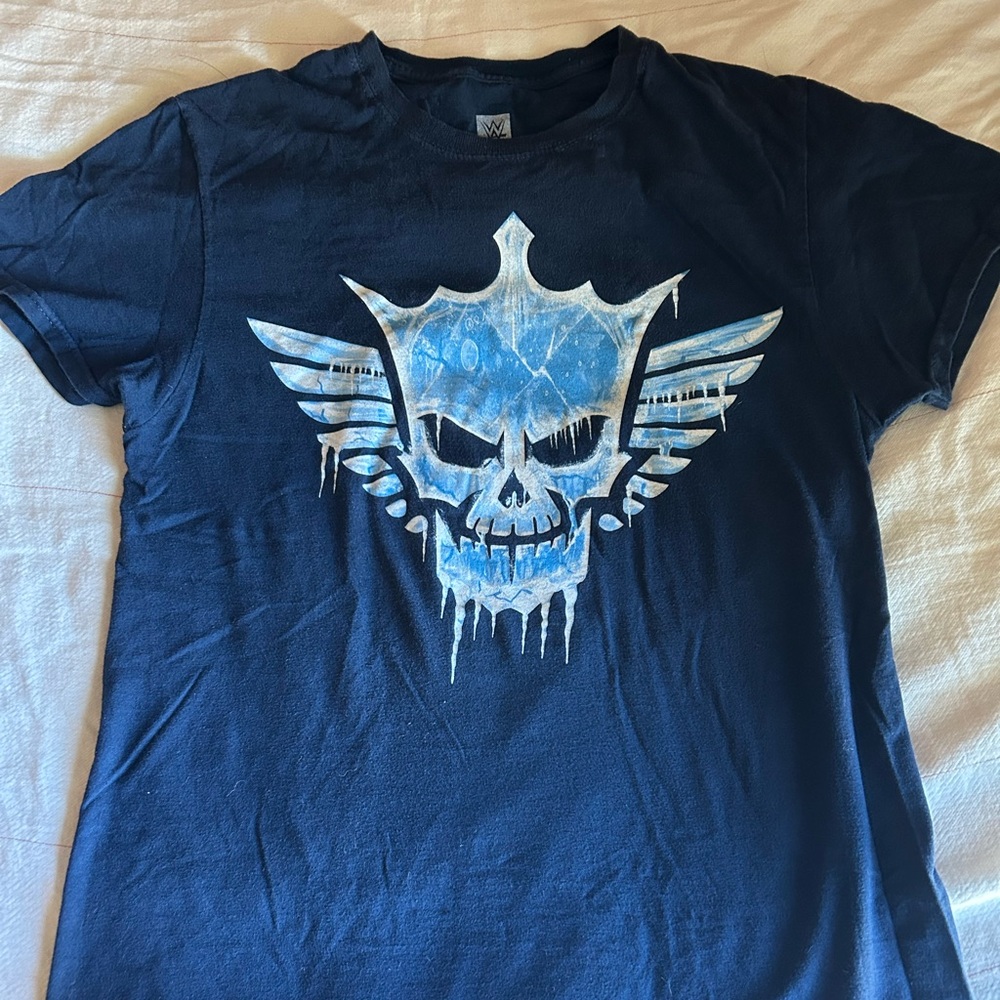 Navy Blue WWE Cody Rhodes Graphic T-Shirt with Skull Design “Claim Your Kingdom”